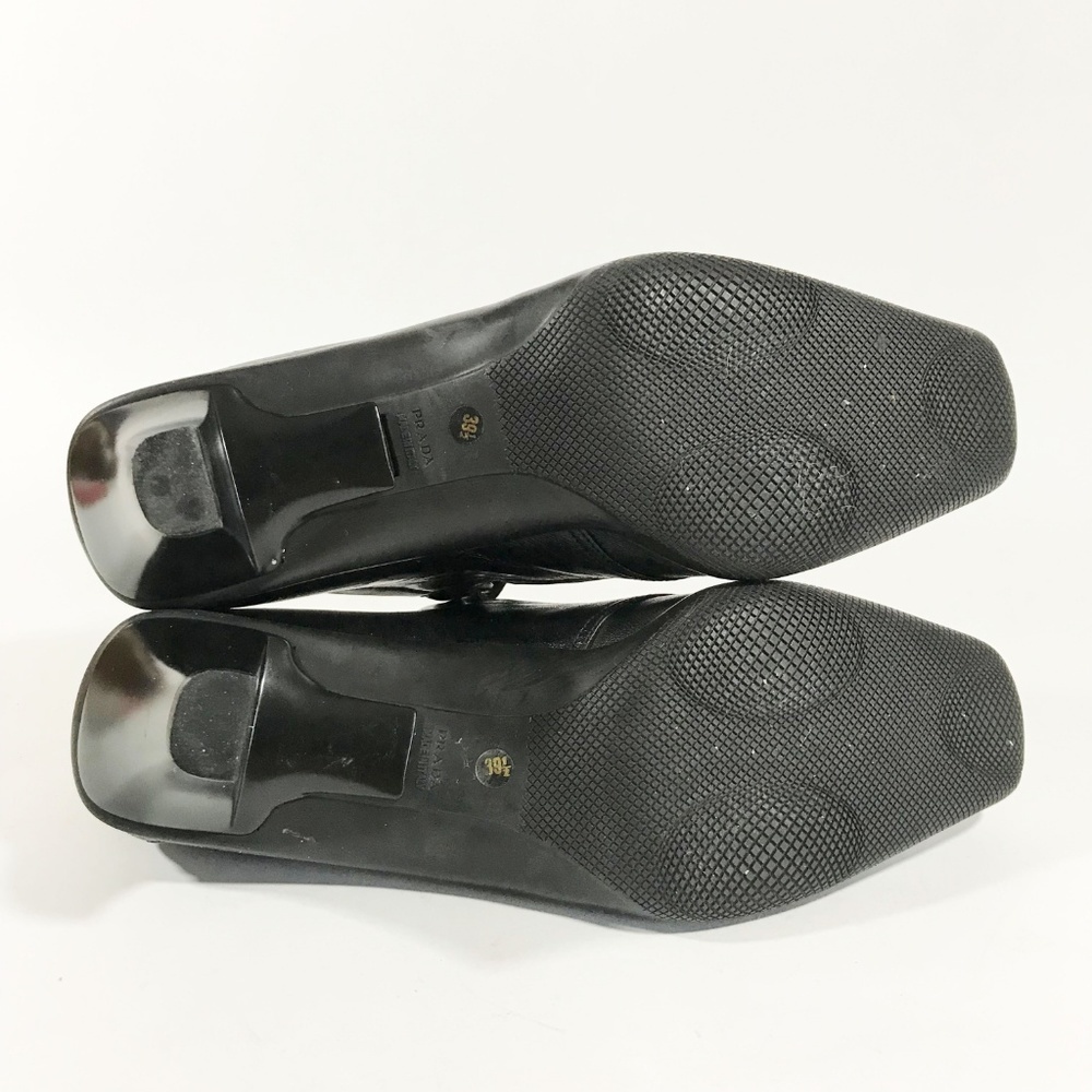 PRADA Black Leather Velcro Mary-Jane  Heels - Picture 6 of 6